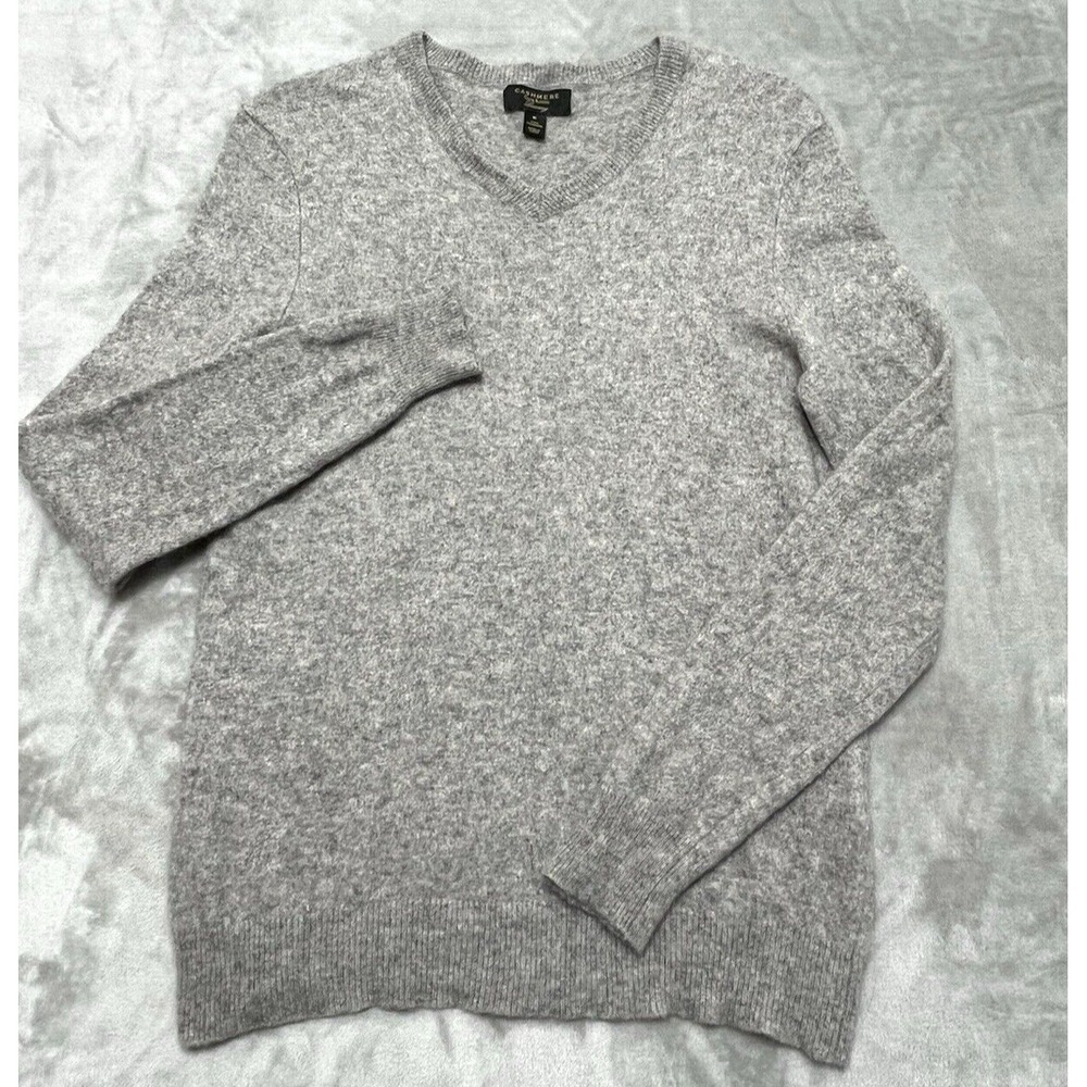Club Room Luxury Sweater Women Medium Gray 100% Cashmere Long Sleeve Preppy
